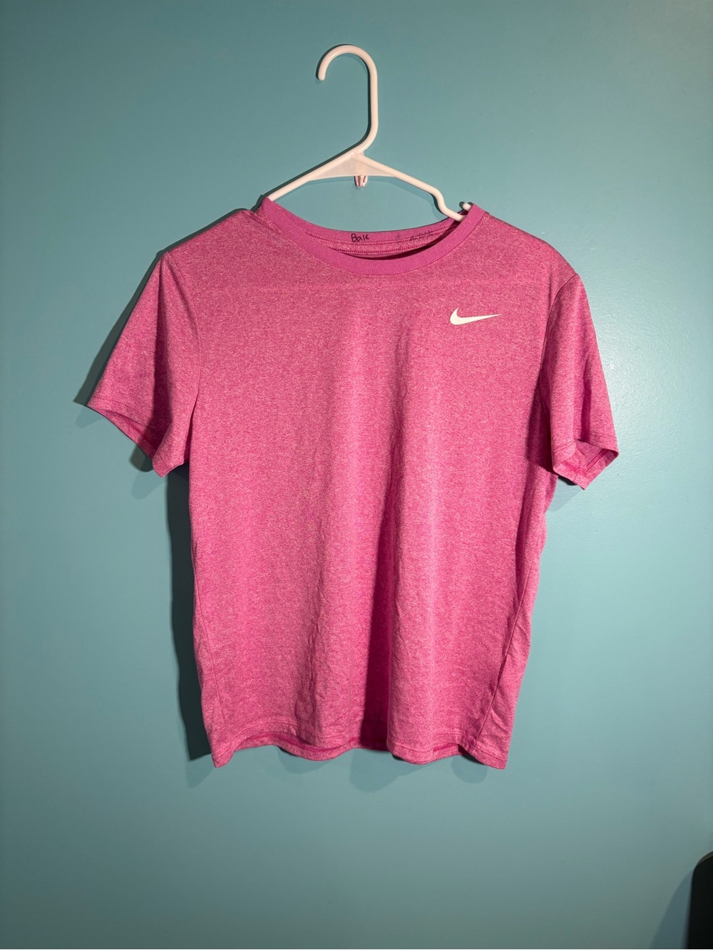 Nike Women’s Dry fit: Heather Pink Athletic Short Sleeve Performance Tee